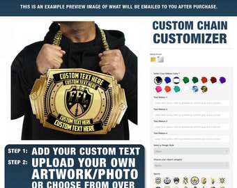 Express Medals Custom 1st First Place Champ Chain Trophy With 2 Lines Of Personalized Text On A Large Rigid 900361-308984