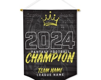 Fantasy Football Hanging Wall Pennant | Customizable Display, Celebration, Award Winner, FFL, League Champion