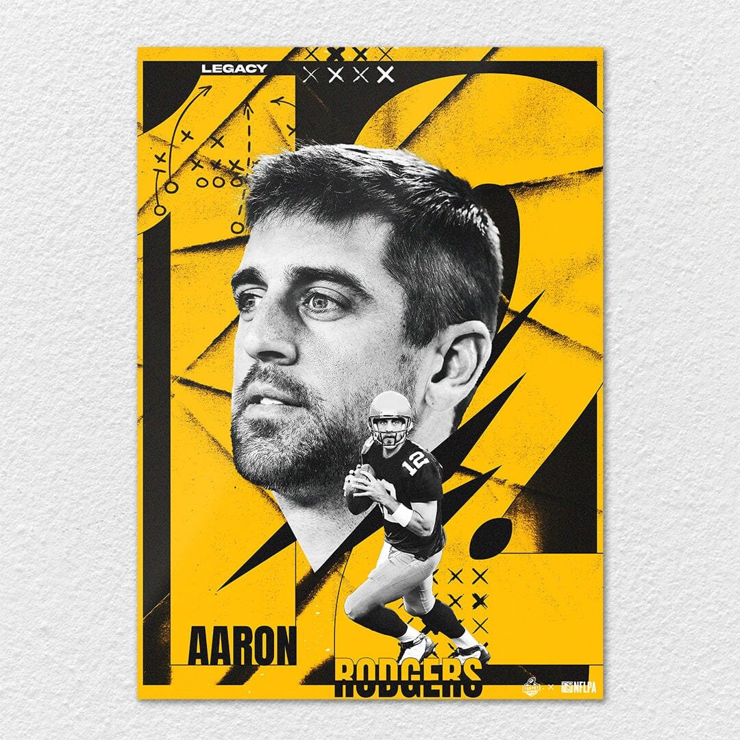 Aaron Rodgers Legend Yellow Metal Wall Art NFLPA Aaron Rodgers Art ...