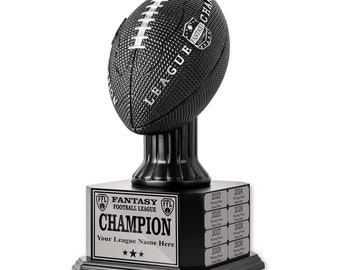 15" Black Fantasy Football Perpetual Trophy | Fantasy Football Trophy, Award Winner, League Trophy, FFL Trophy