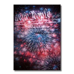 We The People-kunst, vuurwerk - metalen muurkunst | Constitution Art Wij The People Wij The People Art USA Metal Art | Vuurwerkkunst | WallSmack