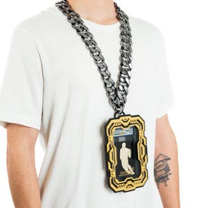 graded card necklace holder Secure/Show your Slab - With Metal Chain this chain lets you flaunt them with confidence and flair Card Clasp Wearable Card Necklace