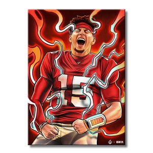 Patrick Mahomes Art -Metallwand-Kunst- NFLPA Patrick Mahomes Kunst Football Kunst Kansas City Chiefs Art NFL Kunst Patrick Mahomes Kunst | WallSmack