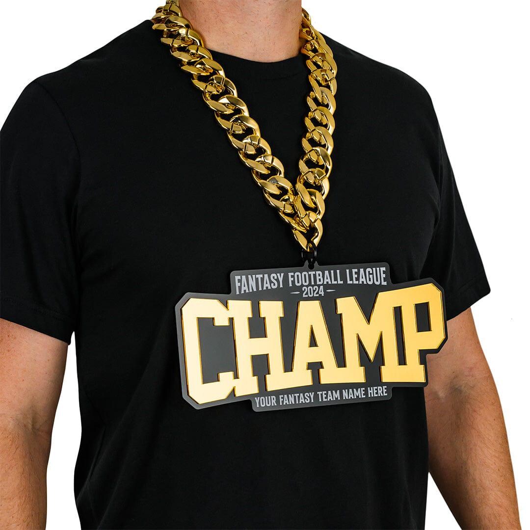 Fantasy Football Champion Black and Gold Acrylic Custom Turnover Chain ...