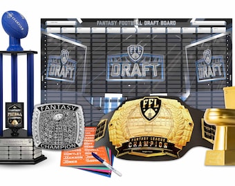 Ultimate Fantasy League Package - Fantasy Football League Package - Fantasy Football Trophy, Belt, Ring, Fantasy Draft Combo | TrophySmack