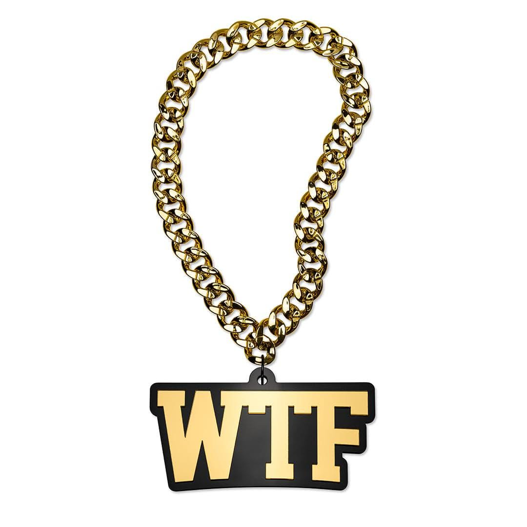 Jumbo WTF Black and Gold Acrylic Turnover Necklace - Etsy
