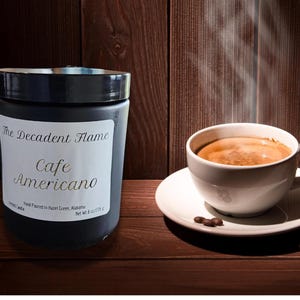 Cafe Americano Scented Soy Wax Candle, Coffee Themed Candle
