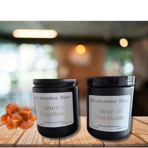 Caramel Macchiato Scented Soy Wax Candle, Coffee Themed Candle