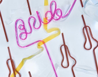 Bachelorette Straws | Bachelorette Party Decorations | Party Favors | Bride To Be | Funny Bridesmaids Gifts Gay Pride|Bachelorette Gift/Kits