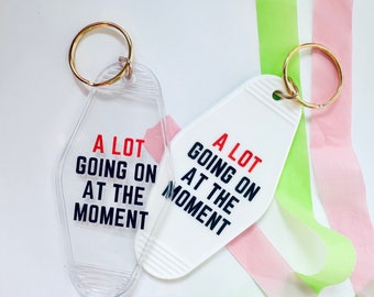 A Lot Going On at the Moment Retro Vintage Motel Keychain, Cute Retro Hotel Keychain