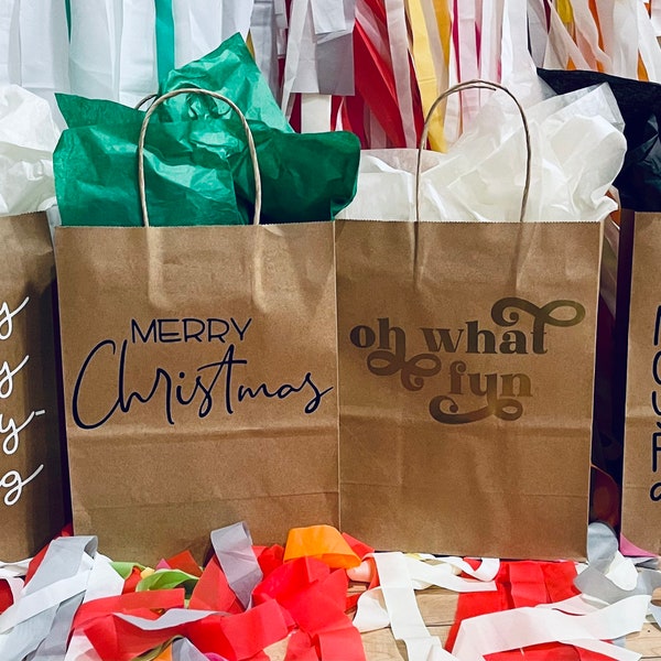 Merry Christmas/Holiday Kraft Gift Bag