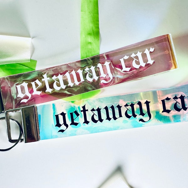 Getaway Car, Reputation Inspired Jelly Holographic Wristlet PVC Keychain, a Fashionable and Functional Accessory