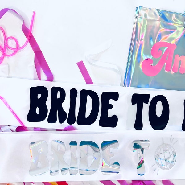 Retro Bride to Be Party Sash | Bachelorette Party | Gift for Bride | Bride-to-Be | Bridal Shower Gift | Disco Party Sash | Last Disco