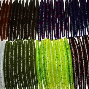 5” Senko Worm – Hand-Poured Soft Plastic Bass Bait | Wacky, Texas, Neko Rig – Swole Up Fishing Co. | Gifts for Men, Fishing Gifts