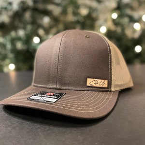 Swole Up Leather Patch Logo Hat Richardson 112 Gifts for Men Husband Boyfriend Brother Son Fishing Gift Stocking Stuffer Leather Patch