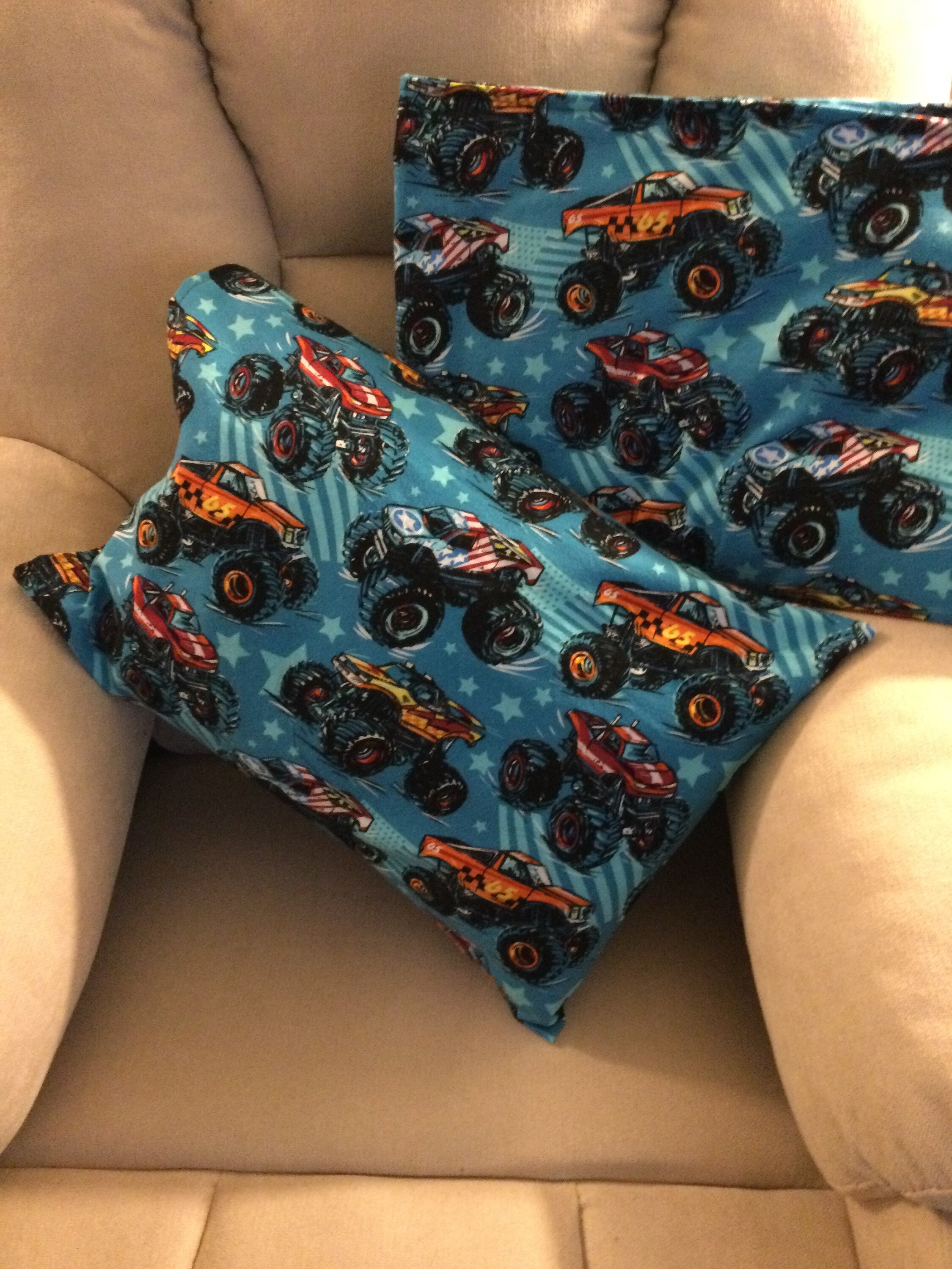 Fun Monster Truck Quilt w/Matching Travel Pillow Case Etsy