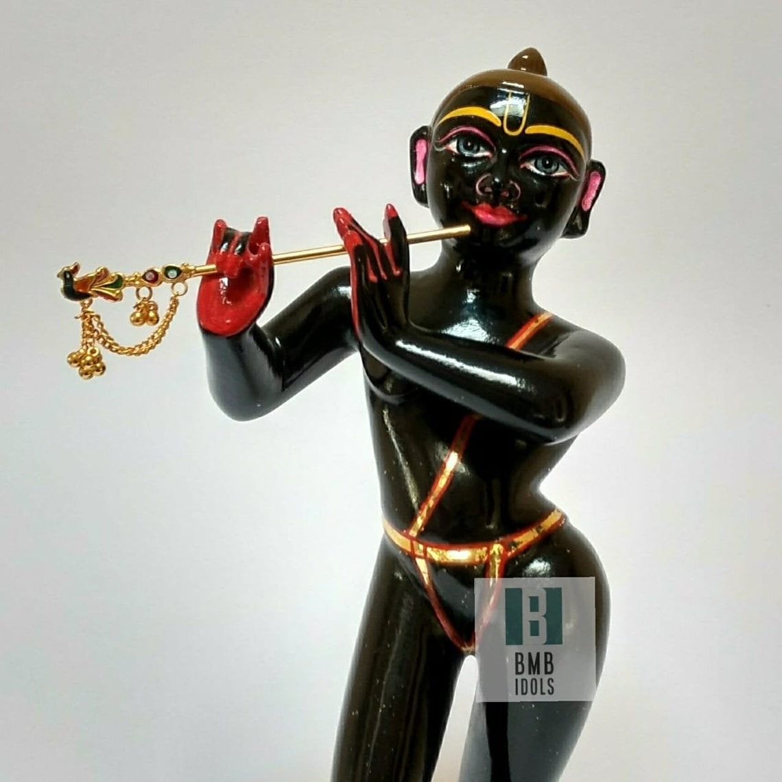 Black Iskcon Krishna Statue BlackStone Krishna Murti in Etsy