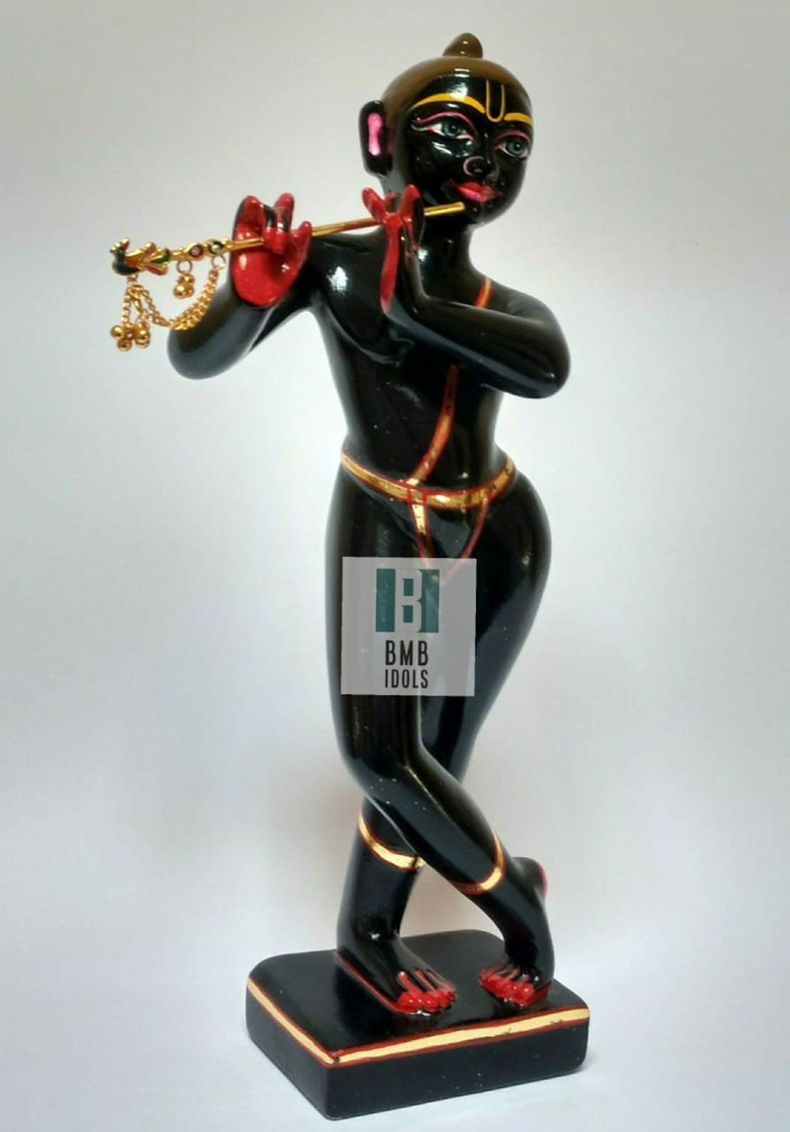 Black Iskcon Krishna Statue BlackStone Krishna Murti in Etsy