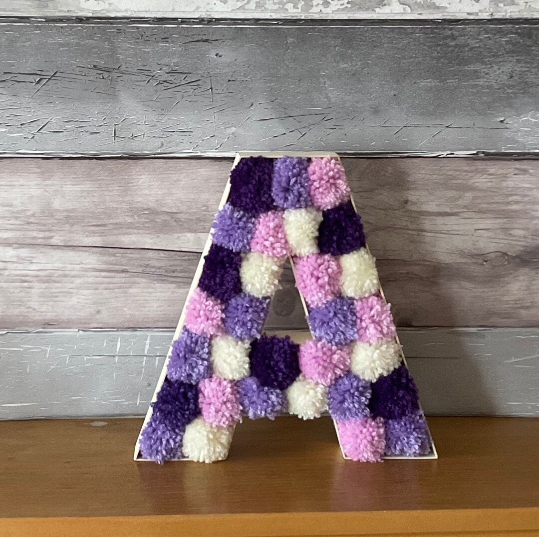 Pom Pom Fillable Letter Alphabet Decoration AZ Bedroom Decor Etsy
