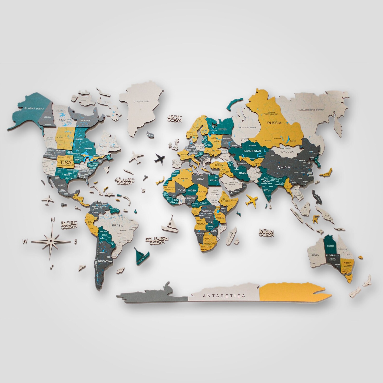 3D WORLD MAP WALL Art Traveler Gift Inspirational Wall Art Etsy