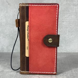 Capa de couro genuíno para Galaxy S25 S21 S22 S23 S24 55 56 71 Ultra FE Note A16 Carteira feita à mão com compartimentos para cartões e design de livro de luxo com carregamento sem fio