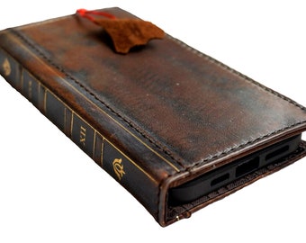 Genuine Handmade Leather For Galaxy Z Fold 2 3 4 5 6 7 Art Wallet Book Bible Style Credit card Z FOLD Cover  handmade Diy POLISH Art design