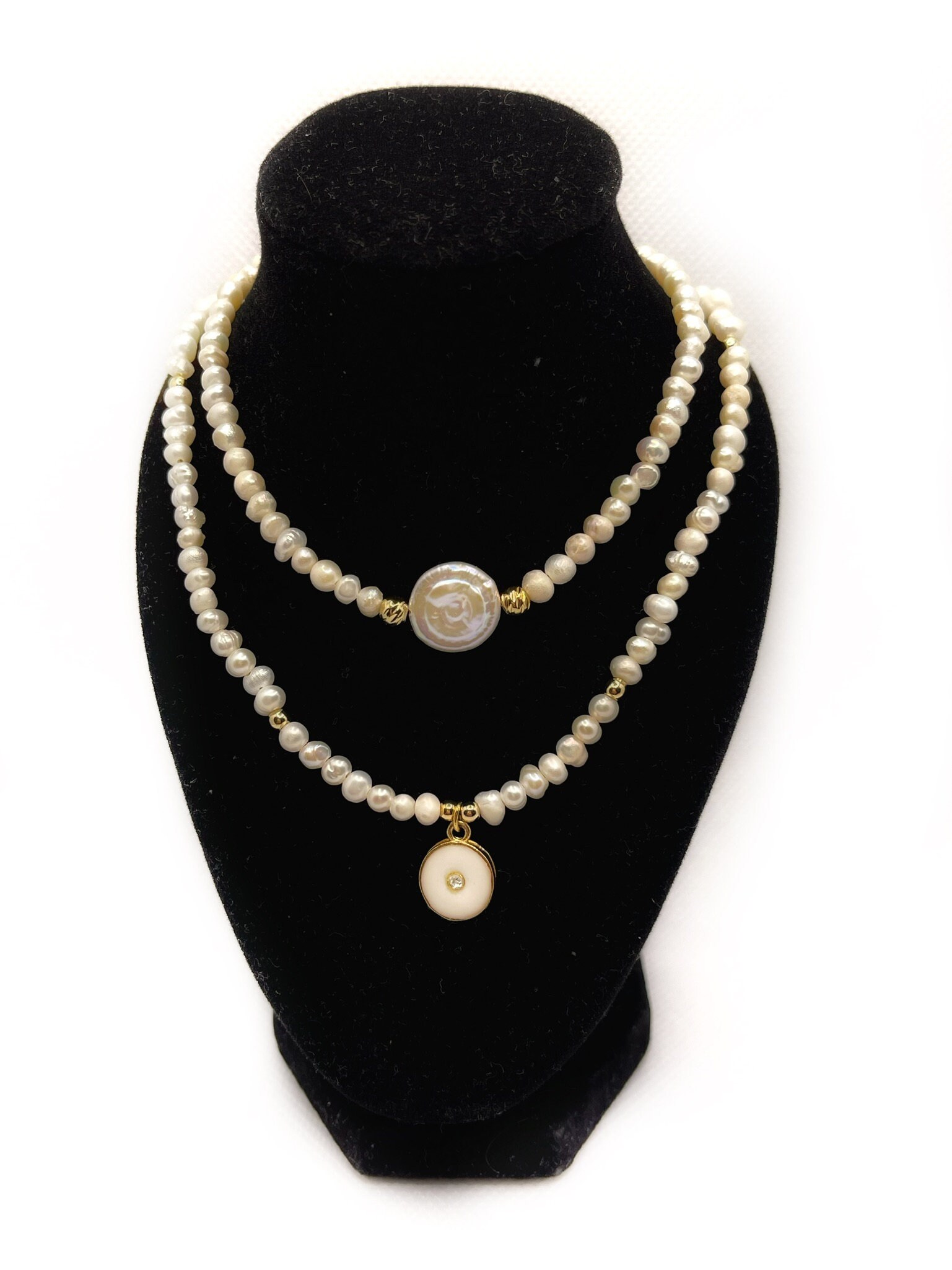 Jewelry Cream Color Choker Necklace Plated Silver 925 Etsy UK