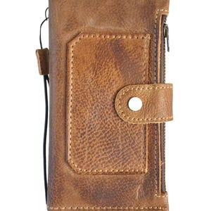 Funda de cuero genuino tipo billetera para Apple iPhone 16 E 11 12 13 14 15 Pro Max 6 7 8 plus SE 2 XS estilo ranuras para tarjetas de crédito cubierta con cremallera