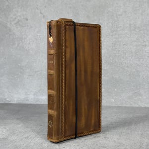 Portafoglio in vera pelle fatto a mano per Galaxy Z Fold 7 6 2 3 4 5, stile Bibbia, carta di credito, copertina Z FOLD interamente realizzata a mano.