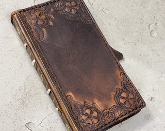 Handmade Leather Wallet Case for Galaxy Z Fold 2/3/4/5/6/7