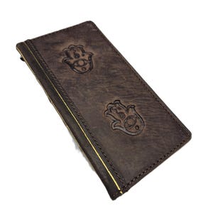 Custodia in vera pelle per Google Pixel 9 8 7 6 5 4 3 2 A XL Fold Pro Portafoglio Vintage con scomparti per carte di credito Copertina a libro Hamsa Art Design