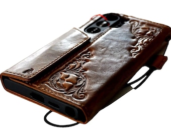 Vintage Style Leather iPhone Wallet Case with ID Window