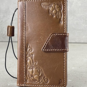 Genuine Leather fo OnePlus 9 9PRO Case Wallet Handmade Wireless Luxury Case Art Design
