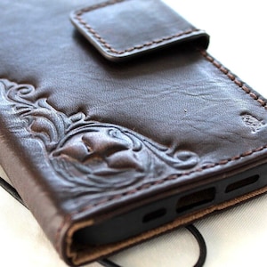 Echtes Leder Hülle Brieftasche für Apple iPhone 11 12 13 14 15 16 Pro Max Abnehmbar 6 7 8 plus SE XS Handgefertigtes Handwerksbuch