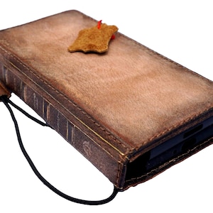 Vera pelle fatta a mano per Galaxy Z Fold 2 3 4 5 6 Portafoglio artistico Libro Stile Bibbia Carta di credito Z FOLD Cover completamente fatta a mano Fai da te Design Ston Wash
