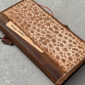 Cuir véritable fait main pour Galaxy Z Fold 2 3 4 5 6 Art Wallet Book Style biblique carte de crédit Z FOLD Cover entièrement fait main