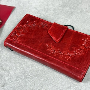 Handmade Leather Wallet Case for Galaxy Z Fold 2/3/4/5/6/7 - Art Design