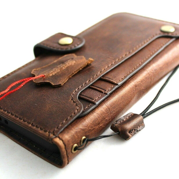 Funda de cuero hecha a mano para Galaxy S21, S22, S23, S24, S25 y S26 Ultra, con ranuras para tarjetas.