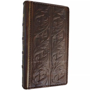 Cuir véritable fait main pour Vivo X Fold 3 Pro Art portefeuille livre style bible couverture de carte de crédit décorations faites à la main Art design