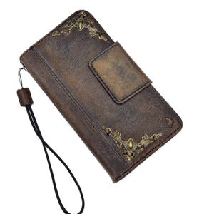 Echtleder Hülle für Googel Pixel 9 8 7 6 5 4 3 2 PRO XL Falten Leder Brieftasche Vintage Cover Polish Design Art Davidov