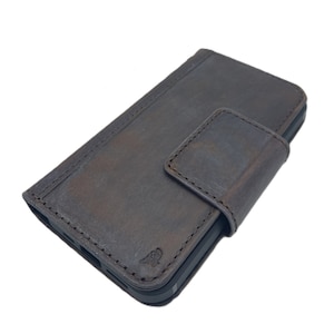Cartera de cuero genuino para OnePlus con estuche abierto, hecha a mano, inalámbrica, de lujo, con acabado engrasado, estilo Davidov