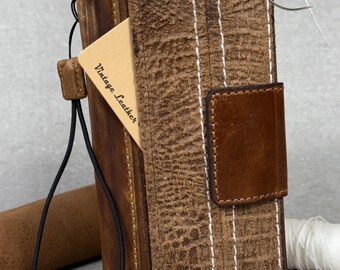 Funda de cuero hecha a mano para Google Pixel: Funda de lujo vintage