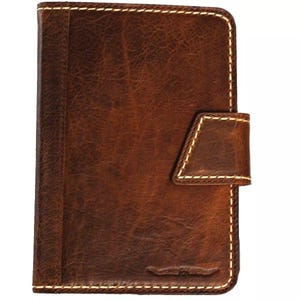 Funda de piel auténtica vintage para iPad Mini 2 3 4 5 6 7 de Apple, billetera magnética, costura a mano