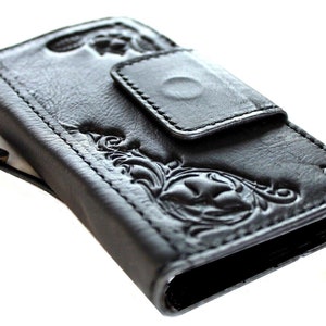 Funda de cuero genuino tipo billetera para Apple iPhone 11 12 13 14 15 16 Pro Max 6 7 8 plus SE 2020 estilo tarjeta de identificación con ventana