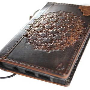Genuine Leather For Galaxy 20 21 S22 S23 S24 Ultra s9 Note 8 9 10 20 21 A71 A51 A12 A31 4G 5G Vintage Style Cover Grain Luxury Decorated Diy