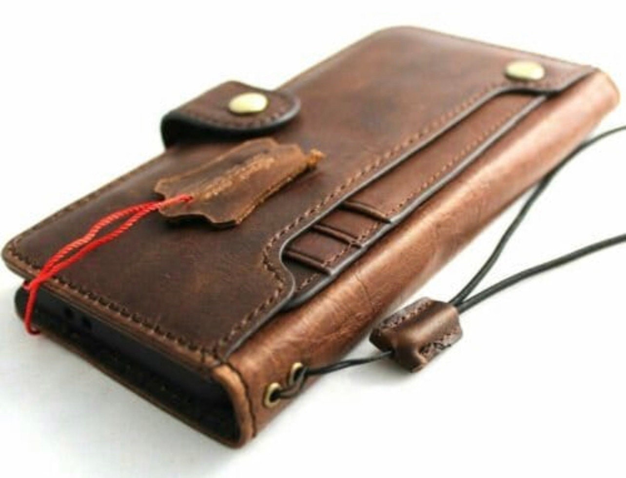Genuine Handmade Leather For Galaxy Z Fold 2 3 4 5 6 7 Art Wallet Book Bible Style Credit card Z FOLD Cover full handmade