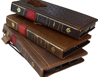 Leather Book Wallet Case for iPhone: Card Slots, Bible Style 17