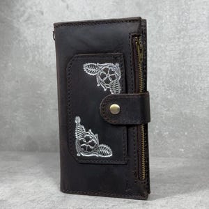 Étui portefeuille en cuir véritable pour Apple iPhone 11 12 13 14 15 16 Pro Max 6 7 8 plus SE 2 XS Style fenêtre d'identification fentes pour cartes de crédit couverture fermeture éclair