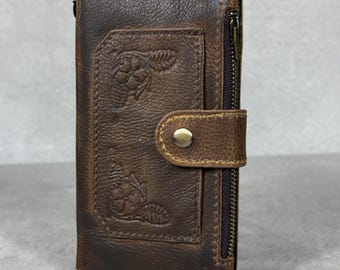 Handmade Leather Wallet Case for Galaxy Z Fold 2/3/4/5/6/7