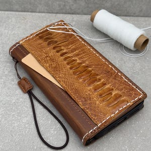 Cartera de cuero genuino para 8 9 10 11 12 12R 13 13R Estuche hecho a mano Inalámbrico Lujo Cosido a mano Arte Davidov
